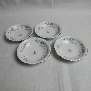 Set Of 4 Johann Haviland Bavaria Germany Blue Floral Fruit Dessert Bowls 5" VTG